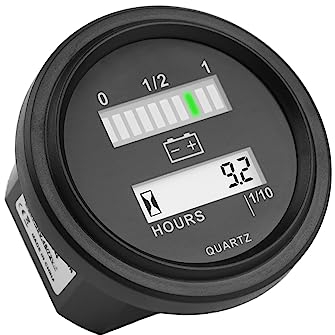 Indicateur de jauge de carburant de batterie Runleader 12 V / 24 V 36 V 48 V / 72 V, indicateur de niveau de batterie, heures TOT réinitialisables, batterie au plomb applicable, montage par