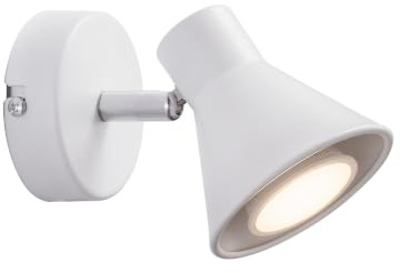 Nordlux Eik Wall Light White Metal Bedroom GU10 Switch Plug in/Mains