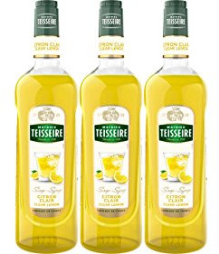 Lot de 3 sirops de Citron Clair Mathieu Teisseire, pour boissons, cocktails avec ou sans alcool, bières, sodas, 3 bouteilles de 1L