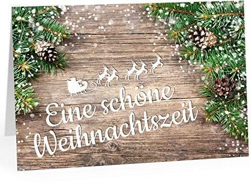 Große XXL Weihnachtskarte DIN A4 (Design Rustikale Karte) mit Umschlag/Weihnachten/Klappkarte/Grußkarte/zum Geschenk/moderne Karte