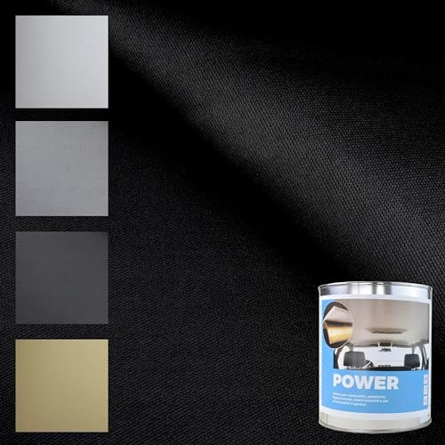 TENDAGGIMANIA Ciel de Toit Voiture Kit Tissu + Colle Spray/Pinceau Hautes températures- Tissu Ciel de Toit Couleur Noir 1440 - Taille Tissus Ciel de Toit L.2MT x H. 1, 5 MT