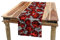 ABAKUHAUS Blumen Tischläufer, Rosen Vintage Valentines, Esszimmer Küche Rechteckiger Dekorativer Tischläufer, 40 x 225 cm, Rot Grau