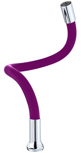 ATCO® Flexibler HU-Auslauf S-Auslauf Standventil Wasserhahn Waschtisch Spültisch Armatur Wandarmatur Schwenkauslauf Küchenarmatur 3/4 violett