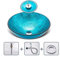 HomeLava Modern Gehärtetes Glas Aufsatzwaschbecken Handwaschbecken Gäste WC Waschbecken Set Waschtisch mit Wasserfall Wasserhahn Rund Blau
