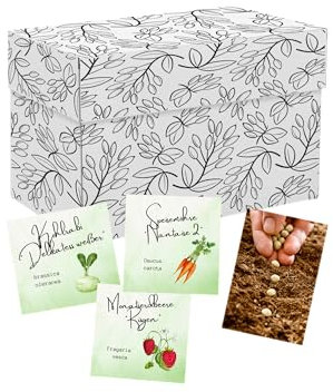 Saatgut Adventskalender für Gärtner zum einsäen I 24 leckere Sorten Gemüse, Kräuter und Obst für den Garten Adventskalender