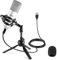 Vonyx CM300S Micrófono de Condensador para Estudio USB, con Soporte de Mesa Plegable, Soporte antigolpes, Anti-Pop - Podcast, Juegos, Streaming, Vlogs, PS4 - Color Plateado