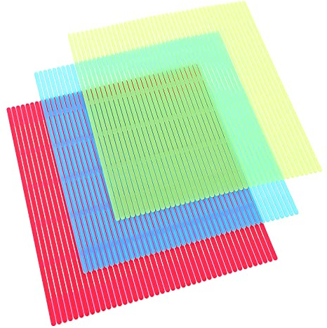3 STK Sushi-Rollmatte Kunststoff, 23 X 21 cm, Blau GrüN Rot, AnfäNgerfreundlich, Leicht Zu Reinigen, Perfekt FüR Sushi Zuhause