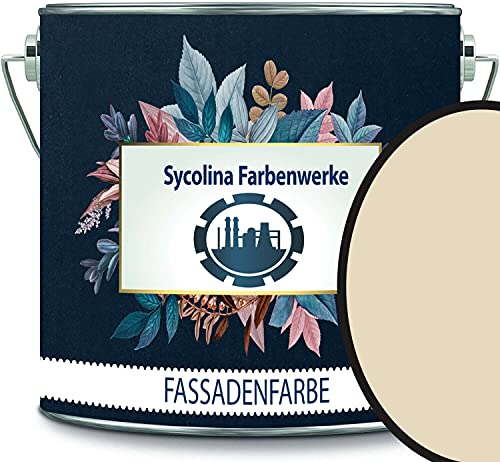 Fassadenfarbe mit Lotuseffekt hochwertige Silikonharzfarbe Sockelfarbe RAL 1015 Hellelfenbein // Sycolina Farbenwerke