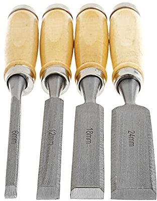 4Pcs/Set Wood Sculpture Flat Chisel DIY Woodworking Hand Tool,as Shown