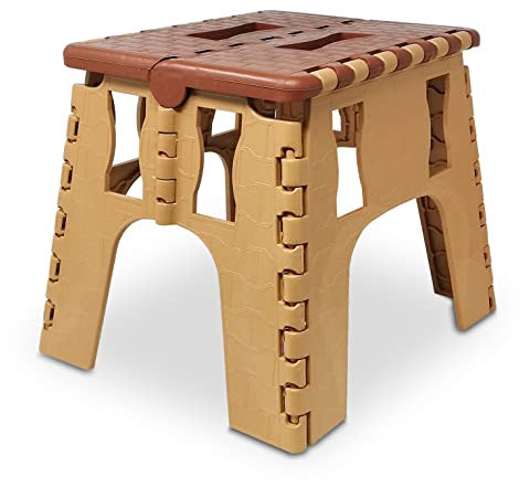 Sgabello pieghevole Salvaspazio multiuso altezza 24cm, Scaletta poggiapiedi di Plastica ultra resistente Antiscivolo per Bambini Cucina Bagno Campeggio, Fino a 120 kg