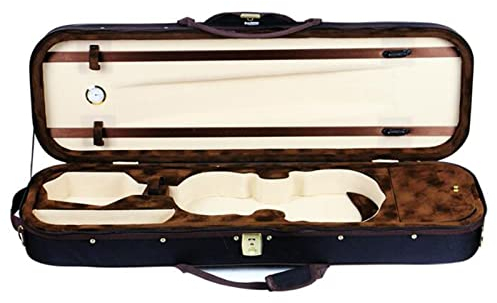 ZSHYP Violinkoffer 4/4 Full Size, Länglich, Professionell, Superleicht mit Hygrometer Violin Box Strong mit Rucksackgurten