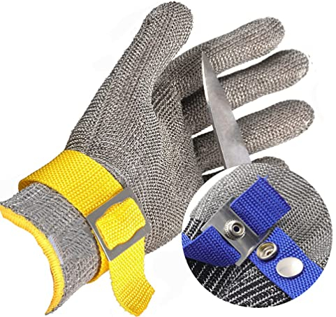 XTTY Gants Résistants Aux Coupures Gants Résistants À La Coupe en Métal, Cuisine Mandolin Chef Tranchisser Les Gants De Travail De Sécurité De Filet De Poisson, for Les Mains Gauche Et Droite