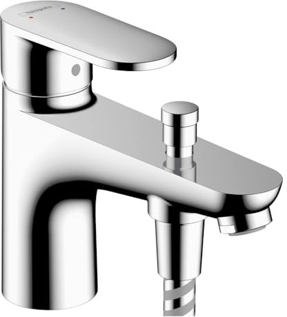 Hansgrohe Mélangeur de salle de bain monotrou avec inverseur chromé incurvé moderne en céramique