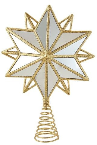 Kurt S. Adler Christbaumspitze aus Acryl, 34 cm, goldfarben