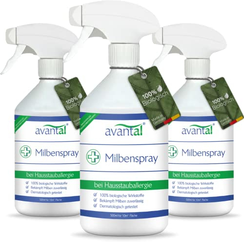 avantal® Milbenspray für Matratzen 500ml – geruchloses Anti Milben Spray für Allergiker – langfristig und effektiv Hausstaubmilben bekämpfen
