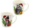 Dekohelden24 Porzellan Weihnachts-Tassen/Jumbo - Becher - Weihnachtskatzen - als 2er Set, Größe H/Ø ca. 10 x 9,5 cm, Fassungsvermögen ca. 480 ml, spülmaschinenfest