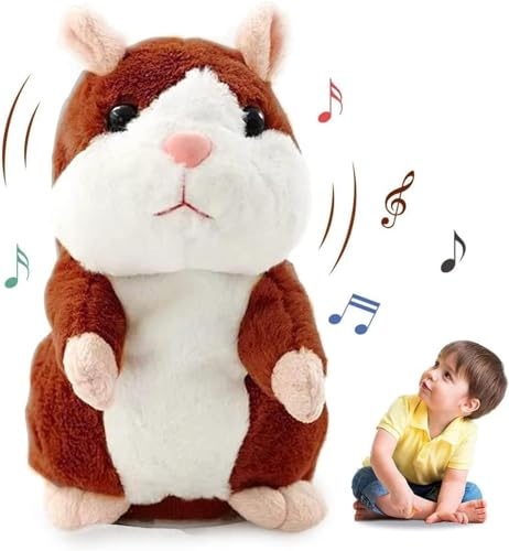 Sprechende Hamster Wiederholt,Talking Plüschtier Elektronische,Sprechender Hamster Spielzeug,Lustige Kinder Stofftiere,Plüsch Hamster,Maus Kinder Stofftier,Record Spielzeug Interaktives für Baby Kids