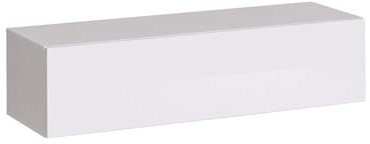 Meublorama Mueble de TV suspendido 120 cm – Blanco – Colección Switch – Acabados Brillantes – Diseño Moderno