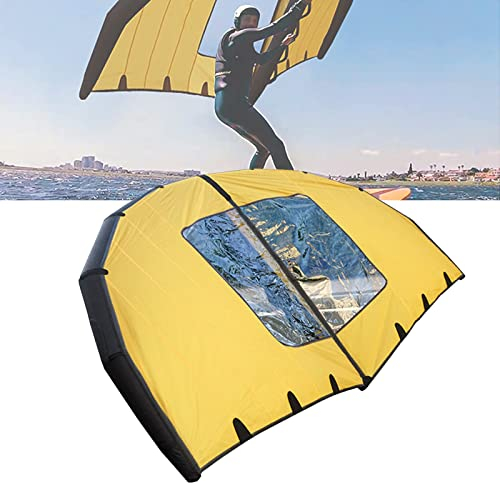 Lxwyq Handheld Windsurfing Surfboarding Wing Kite, Kitesurfing Inflatable Wing Foil with Window Inflator and Two Airbags for Outdoor Surfing Water Play Sports Accessories
