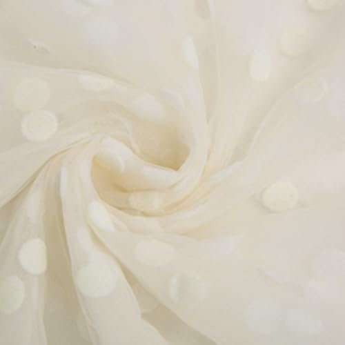 2 Yards Tüll Stoff mit Tupfen,Meterware,145 cm Breit,mit 8mm Tupfen Dekostoff Tüll Rolle,zum Nähen Basteln Dekorieren,DIY Handwerken,Vorhänge Bühne Kostüm Kleid Bekleidung,Beige
