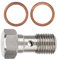 Edelstahl-Bremshohlschraube, 7/16 Zoll X 20 UNF-Hohlschraube, Edelstahl, 25 Mm Langer Bremsleitungs-Hohlschrauben-Montageadapter mit 2 Unterlegscheiben