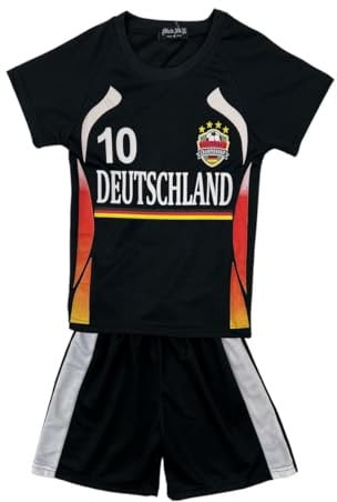 Fashion Boy Fussball Fan Set Deutschland Germany Trikot + Shorts, in Schwarz, Gr. 104, JS780.4