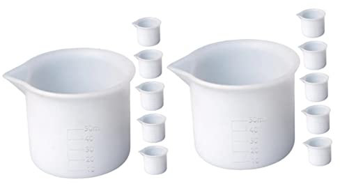 ABOOFAN 12pcs DIY Epoxy Craft Calibrated Measuring Cups Mixing Cups for Epoxy Non-Stick Silicone Measuring