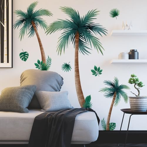 Wandtattoo Palme Baum Groß Boho Wandaufkleber Tropische Pflanzen Palme Wandsticker Wanddeko für Fenster Schlafzimmer Wohnzimmer TV Hintergrund