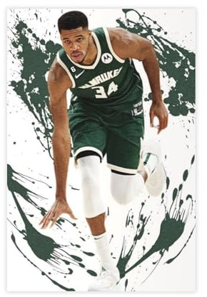 bacrhjlb Giannis Antetokounmpo NBA-Poster, Leinwand-Poster, Schlafzimmer-Dekor, Sportlandschaft, Büro, Raumdekoration, Geschenk, ungerahmt, 30 x 45 cm
