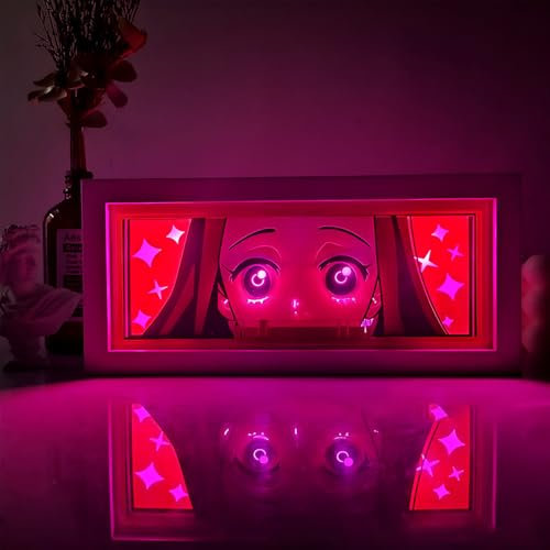 Zhongkaihua Kamado Nezuko Boîte à lumière LED animée pour décoration de bureau, chambre à coucher