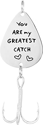 CORHAD Edelstahl Angelköder Mit Gravur Du Bist Mein Größter Fang Als Personalisiertes Geschenk Für Papa Oder Ehemann Zum Angeln Andenken