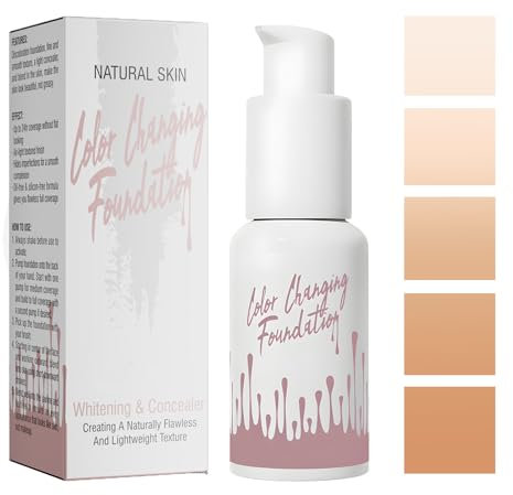 Foundation Color Changing,Primer Makeup,Make Up Foundation,Farbwechselnde Foundation,Farbwechselnde Foundation FüR Reife Haut,Langanhaltende Feuchtigkeitsversorgung,Versteckt Falten Und Linien