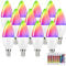 Kowanie E14 LED Warmweiss Glühbirne RGB - 12 Stück RGB Farbwechsel Kerzen Lampe 4W Leuchtmittel Dimmbar mit Fernbedienung 3000K Farbige Edison Birne Glühlampe Deko für Cafe Bar KTV