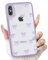 NITITOP Compatible with iPhone X/XS Case Cute Clear Purple Durable Ribbon Bowknot Pattern for Girls Women Soft TPU Transparent Full Camera Lens Shockproof Protective Phone Cover - Purple