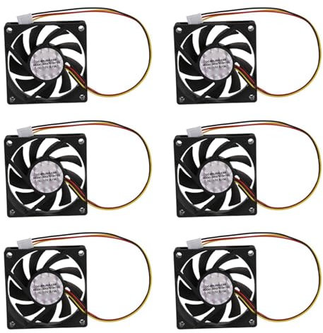 Xptieeck 6X Internal 12V 3 Pin CPU Fan Cooler Fan for PC 70x70x15mm