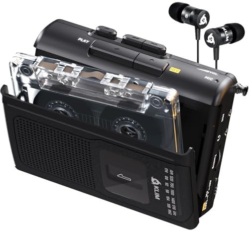 KLIM K8 Kassettenspieler - Kassettenrekorder - NEU Cassette Player - AM/FM Kassettenradio - Eingebautes Mikrofon & Lautsprecher - Kopfhöreranschluss & Ohrhörer