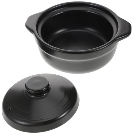 OFFSCH Cocotte en Céramique Multifonctionnelle 2,5L Marmite à Ragoût Résistante Chaleur Double Poignée pour Soupe Nouilles Bibimbap Cuisinière Maison