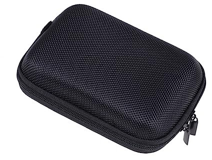 jojofuny Mobile Power Bank and Earphone Case Anti-pressure Hard Disk Storage, Electronics Organizer Bag for Data Cable and Charger, Travel Digital Carrying Pouch in Black