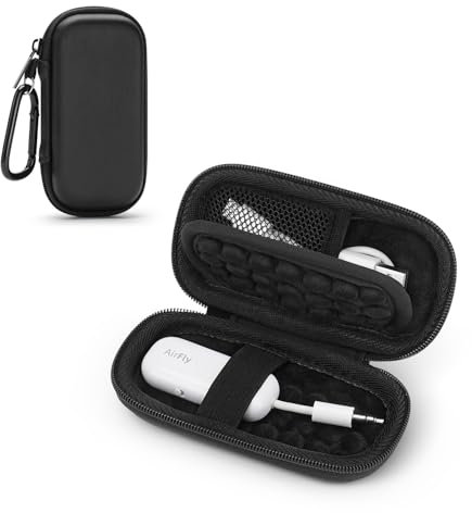 Hartschalenkoffer für UGREEN/Avantree Relay/1Mii/YMOO Bluetooth Sender Klinke Bluetooth Adapter, Tragbare Reisetasche für USB-Kabel, Adapter, Speicherkarten, U Disk (Schwarz)