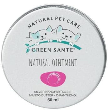 Green Sante - Professionell Wundsalbe für Hunde & Katzen mit Silber-Nanokolloid, Sheabutter, Vitamin D, Biolin - Regenerierende und schützende Salbe bei Hautirritationen -Salbe - 60 ml