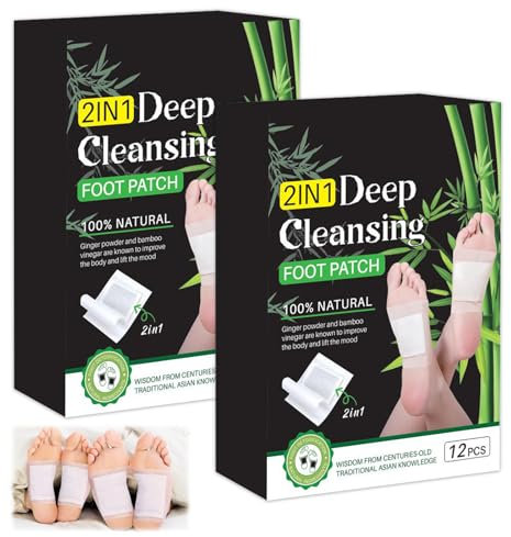 24 Tabletten Detox Fußpflaster Entgiftung Entgiftungspflaster Füße Detox Fußpflaster, Deep Cleansing Foot Pads Detox Pflaster, Entgiftungspflaster, für Stressabbau und Tiefen Schlaf, Entgiftung