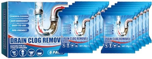 Polvo Limpiador de Tuberías de Cocina,Potente Limpiador de Fregadero y Desagüe,Dragado de Cocina para Limpiar Dragado de Tuberías,Profesional Desatascador Fregadero,6 Pieces