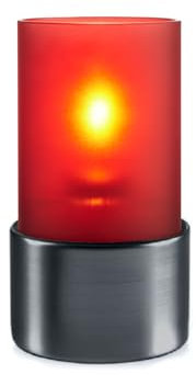 Lumea 1004/1001 Tischlicht Ambeo Rot inkl. Untersetzer schwarz | Elegantes Windlicht inkl. Flüssigwachskerze & Stabfeuerzeug | Kerzenhalter aus Glas | Brenndauer 40 Std. | Indoor geeignet, Höhe: 14 cm