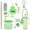 13PCS Accessories Set for Stanley Cup, Including Silicone Straw Cover Handle Strap Silicone Boot Spill Stopper Leak Stopper Flower Charms for 40/30oz Stanley Tumbler (Green)