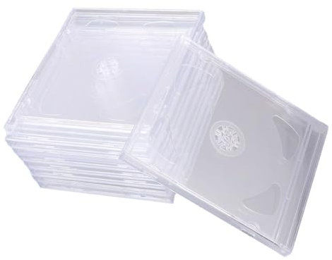 JECOMPRIS Double CD Jewel Case Acrylic CD Storage Box Portable DVD Holder for Travel 9-Piece Set for Organizing Music and Movies