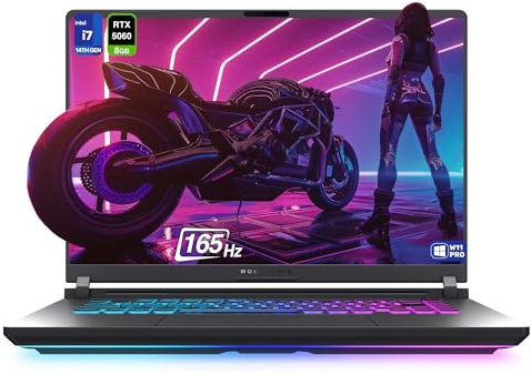 ASUS ROG Strix G16 Ordinateur portable de jeu, Intel i7-14650HX, 64 Go de RAM DDR5, 2 To PCIe SSD, écran 16 FHD+ (1920 x 1200), Nvidia G-Force RTX 5060, clavier RVB 4 zones, W11 Pro, gris éclipse