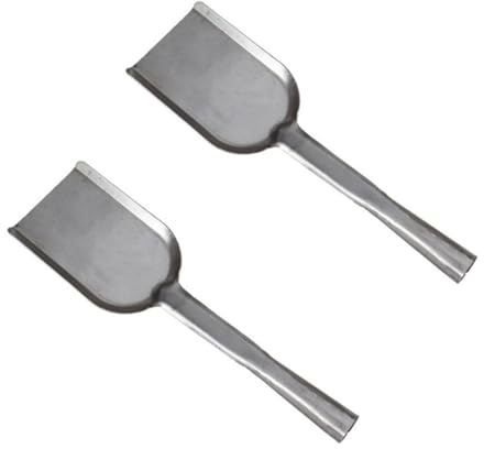 2 Stück Metallschaufeln aus Eisen, Silberne Kohleschaufeln für Kamin