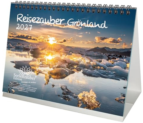 Reisezauber Grönland DIN A5 Tischkalender für 2027 Nuuk Stadt Reise Land Urlaub - Seelenzauber