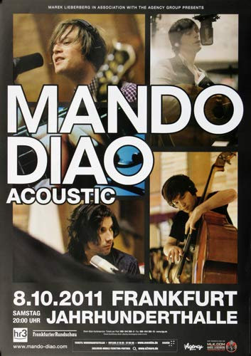 Mando Diao - Acoustic, Frankfurt 2011 » Konzertplakat/Premium Poster | Live Konzert Veranstaltung | DIN A1 «