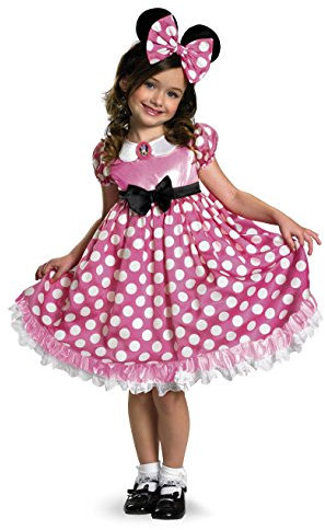 Disguise Disney Minnie Mouse Clubhouse Glow in the Dark costume, rosa/bianco, XS